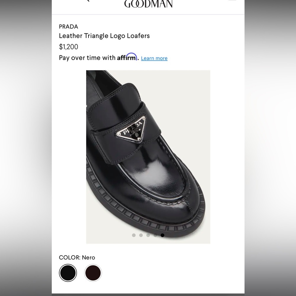 Prada leather triangle logo loafers